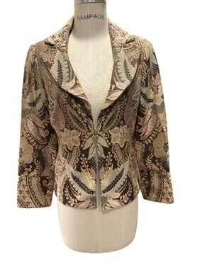 Vintage Sharon Young Metallic Paisley Blazer – Size M (Based on Measurements)